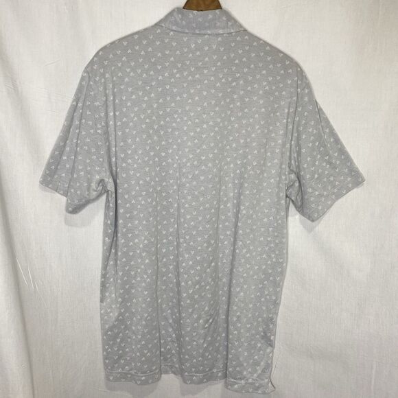 LINKSOUL Astoria Polo Shirt Golf Performance All Over Print Stretch Mens L Blue - Picture 3 of 10